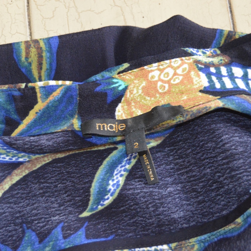 Maje Navy Rimbaud Baroque Print Blouse – Size S – NWT - Picture 14 of 14